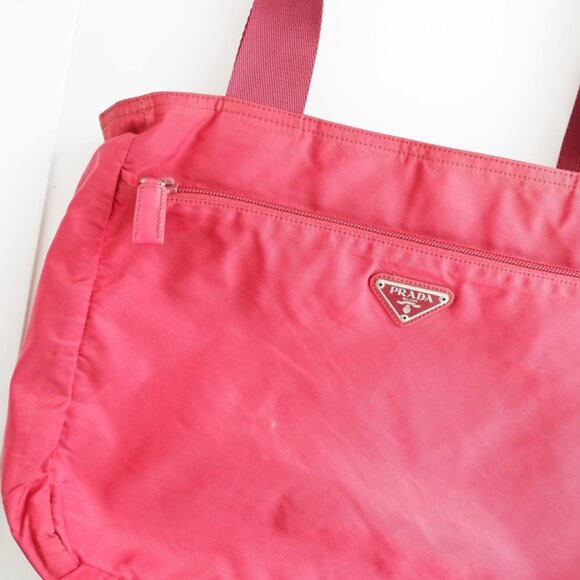 Authentic Preowned Prada Red Nylon Tote Bag - Picture 3 of 14